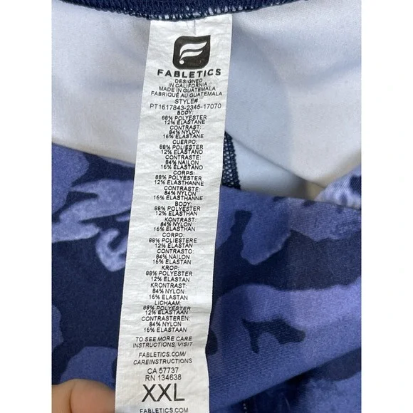Fabletics Pants Womens XXL Blue Tie Due High Waist Skinny Leggings 1617843 - Picture 8 of 9